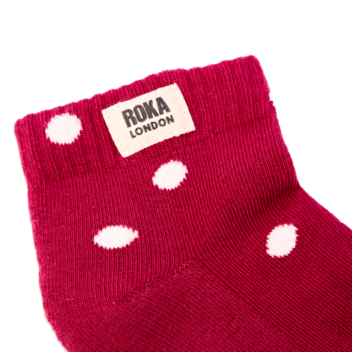 Wembley Ankle Socks for Kids in Granita Red Dot