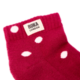 Wembley Ankle Socks for Kids in Granita Red Dot
