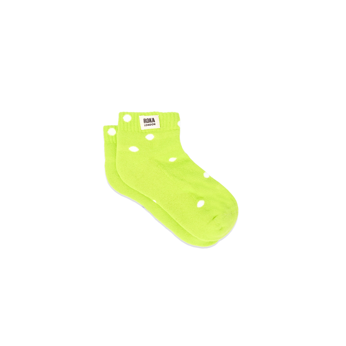 Wembley Ankle Socks for Kids in Lime Dot