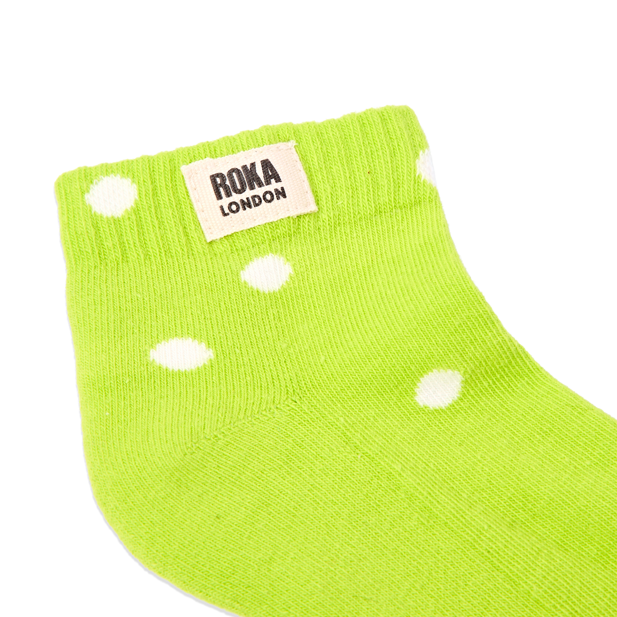 Wembley Ankle Socks for Kids in Lime Dot