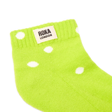 Wembley Ankle Socks for Kids in Lime Dot