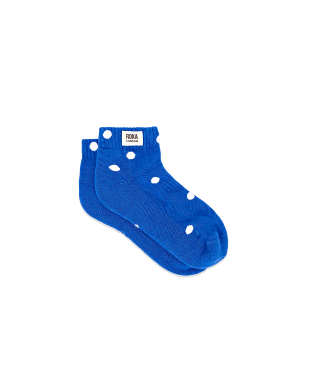 Wembley Ankle Socks for Kids in Malibu Blue Dot