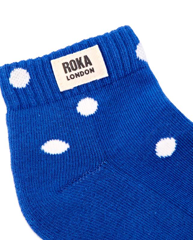 Wembley Ankle Socks for Kids in Malibu Blue Dot