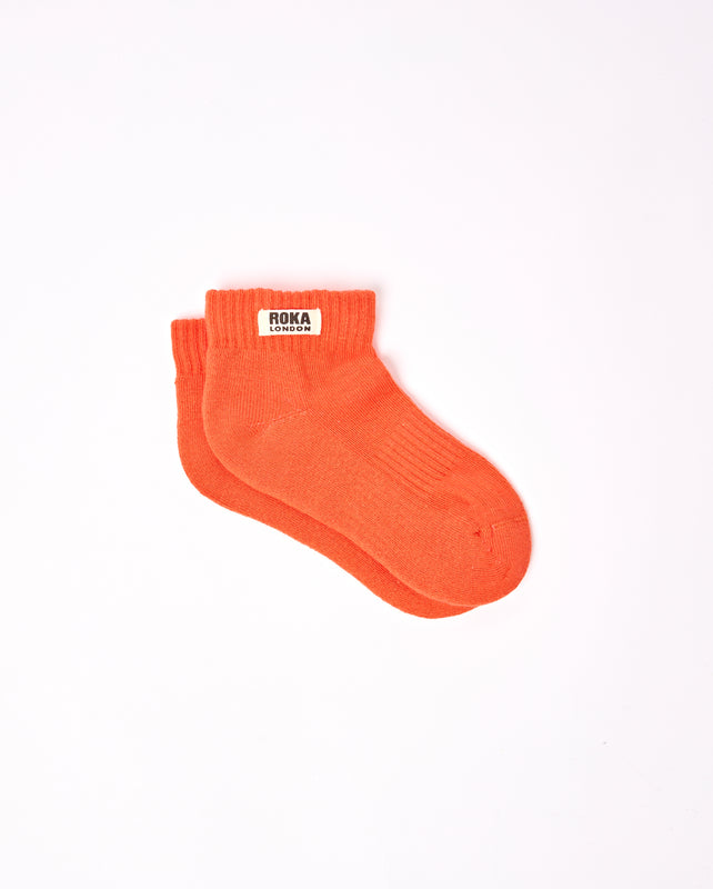 Wembley Ankle Socks for Kids in Mandarin