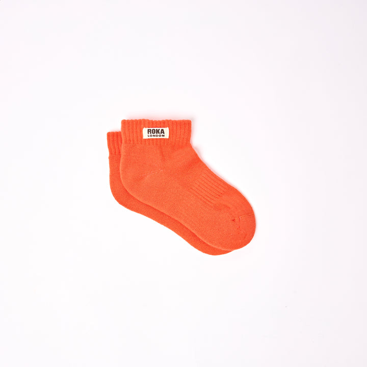 Wembley Ankle Socks for Kids in Mandarin