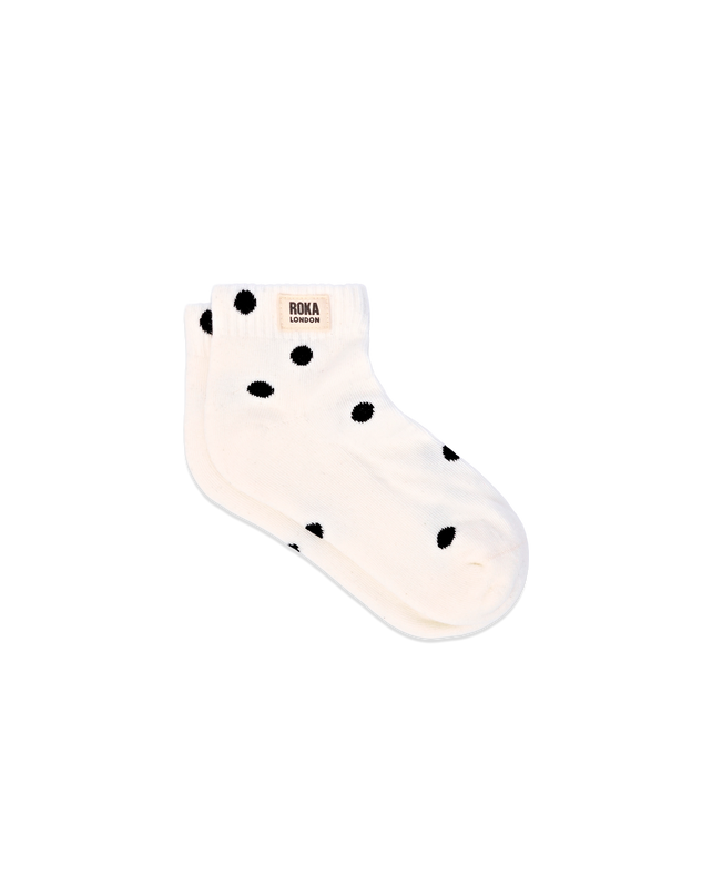 Wembley Ankle Socks for Kids in Marshmallow Dot
