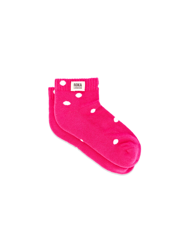 Wembley Ankle Socks for Kids in Pink Dot