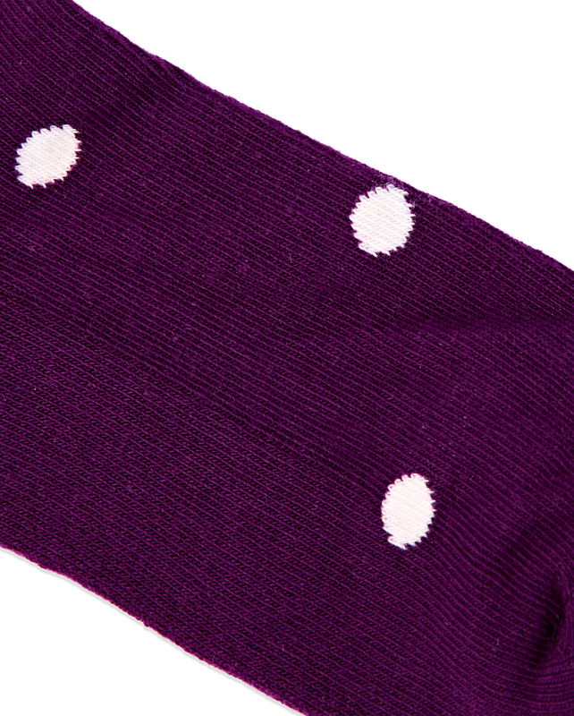 Wembley Ankle Socks for Kids in Purple Dot