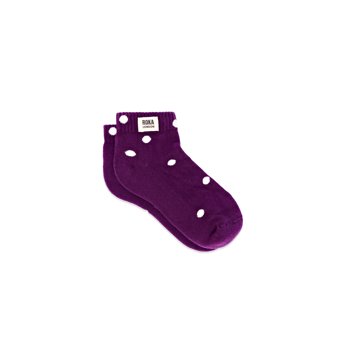 Wembley Ankle Socks for Kids in Purple Dot