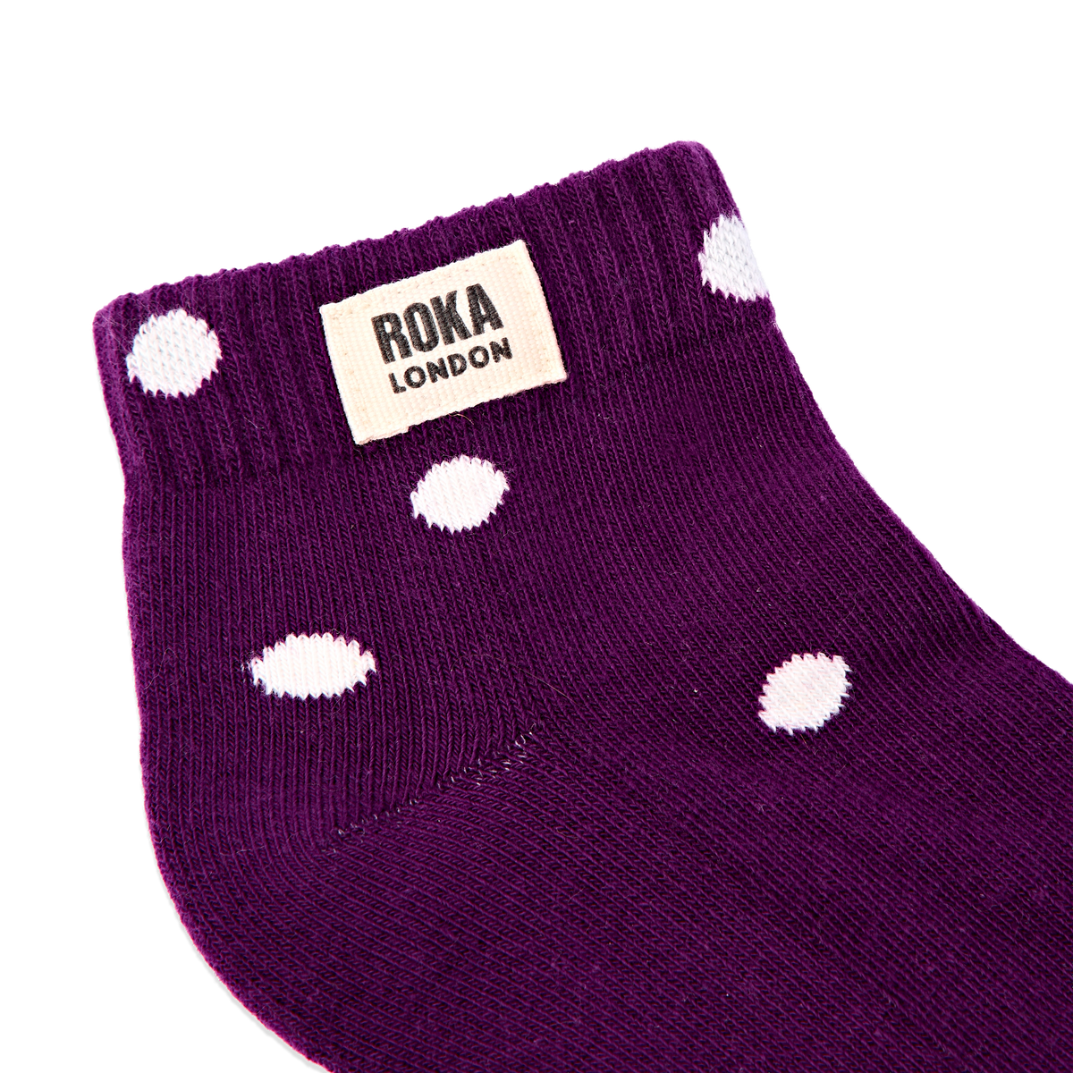 Wembley Ankle Socks for Kids in Purple Dot