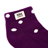 Wembley Ankle Socks for Kids in Purple Dot