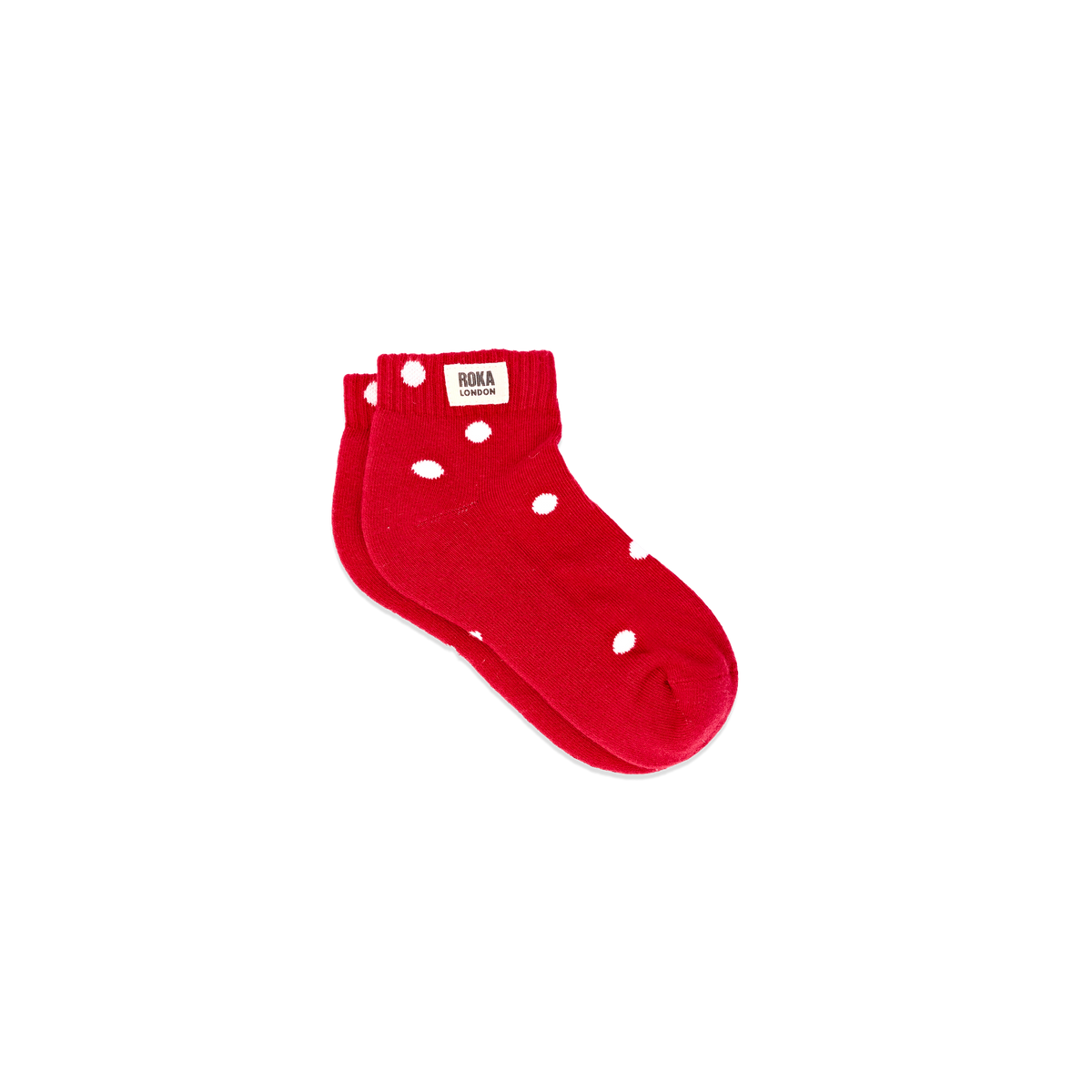 Wembley Ankle Socks for Kids in Scarlet Dot