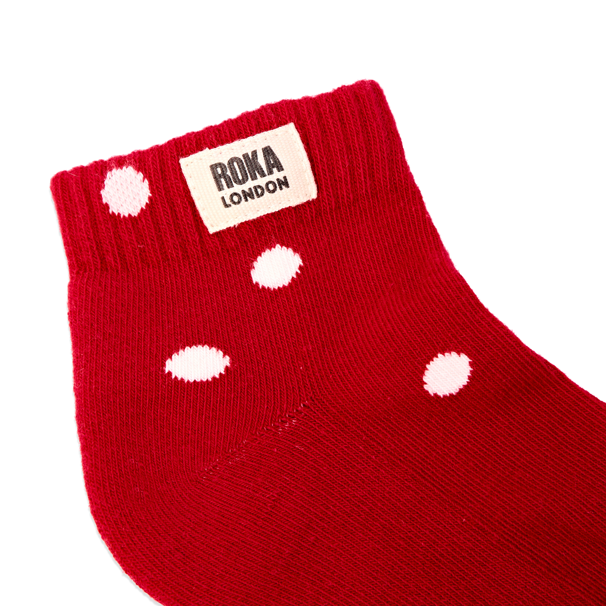 Wembley Ankle Socks for Kids in Scarlet Dot