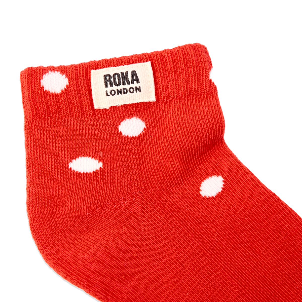 Wembley Ankle Socks for Kids in Spicy Orange Dot