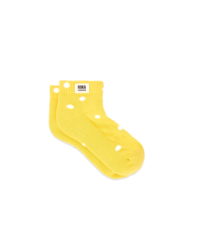 Wembley Ankle Socks for Kids in Summer Yellow Dot