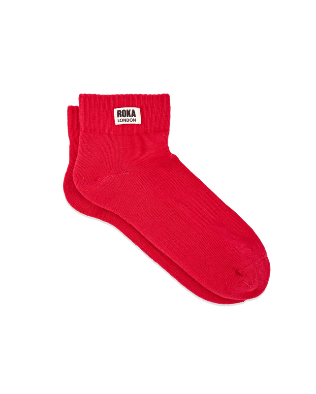 Wembley Ankle Socks for Men in Scarlet