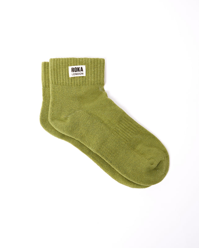 Wembley Ankle Socks for Men in Avocado
