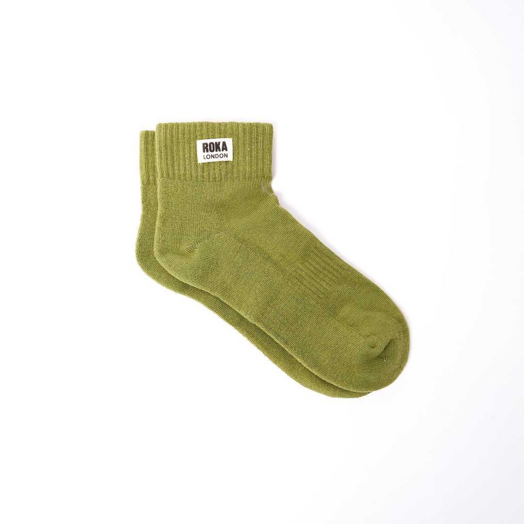 Wembley Ankle Socks for Men in Avocado