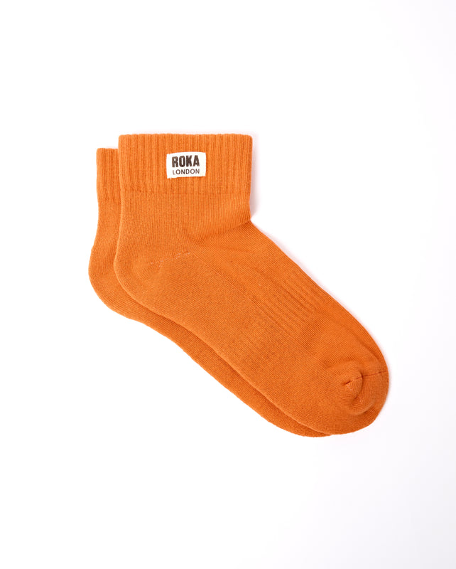 Wembley Ankle Socks for Men in Burnt Orange