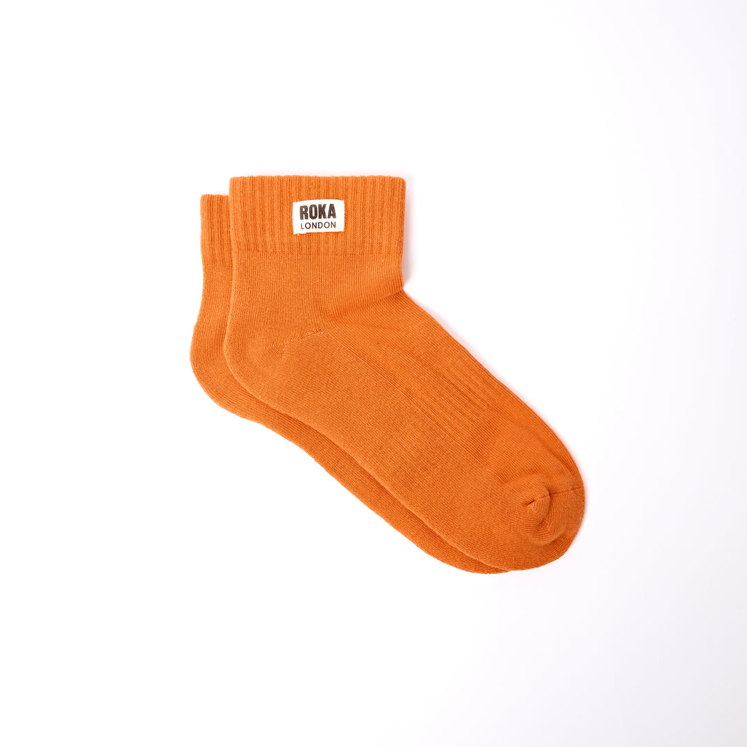 Wembley Ankle Socks for Men in Burnt Orange