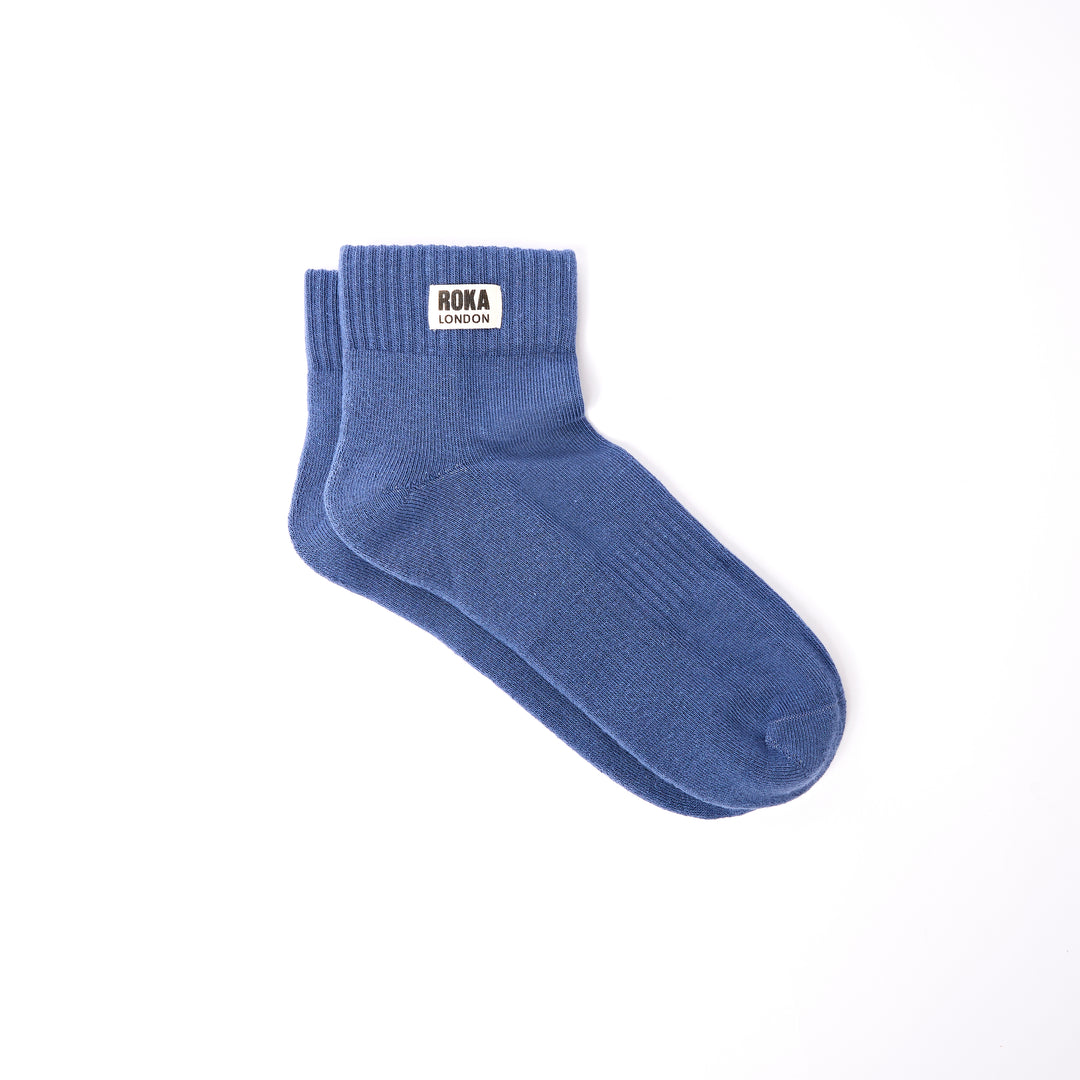 Wembley Ankle Socks for Men in Coastal Blue