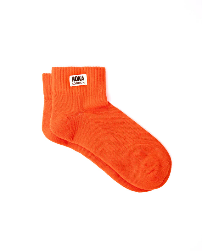 Wembley Ankle Socks for Women in Jaffa Orange