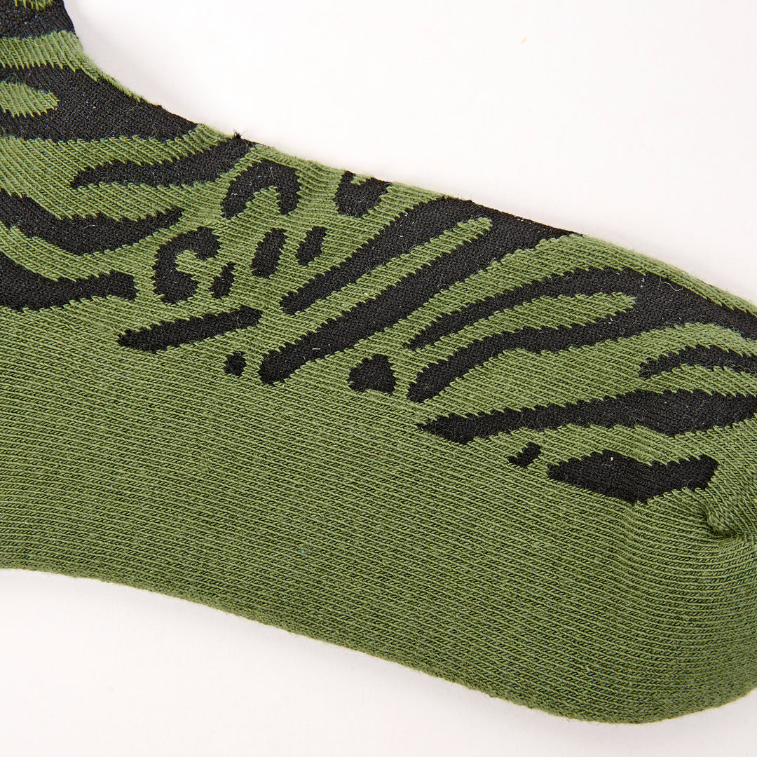 Wembley Ankle Socks for Women in Green Animal
