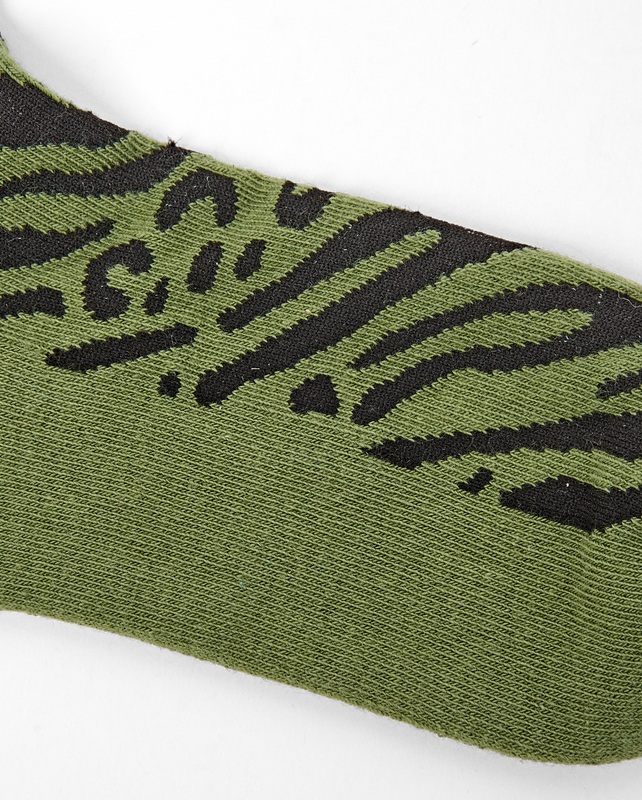 Wembley Ankle Socks for Women in Green Animal