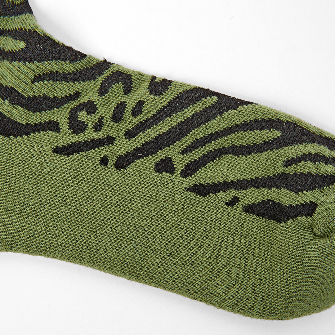 Wembley Ankle Socks for Women in Green Animal