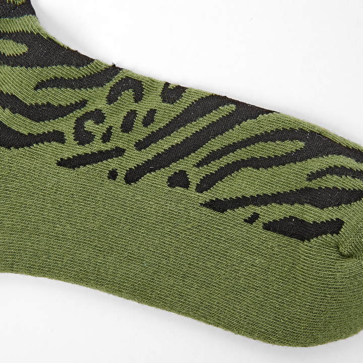 Wembley Ankle Socks for Women in Green Animal