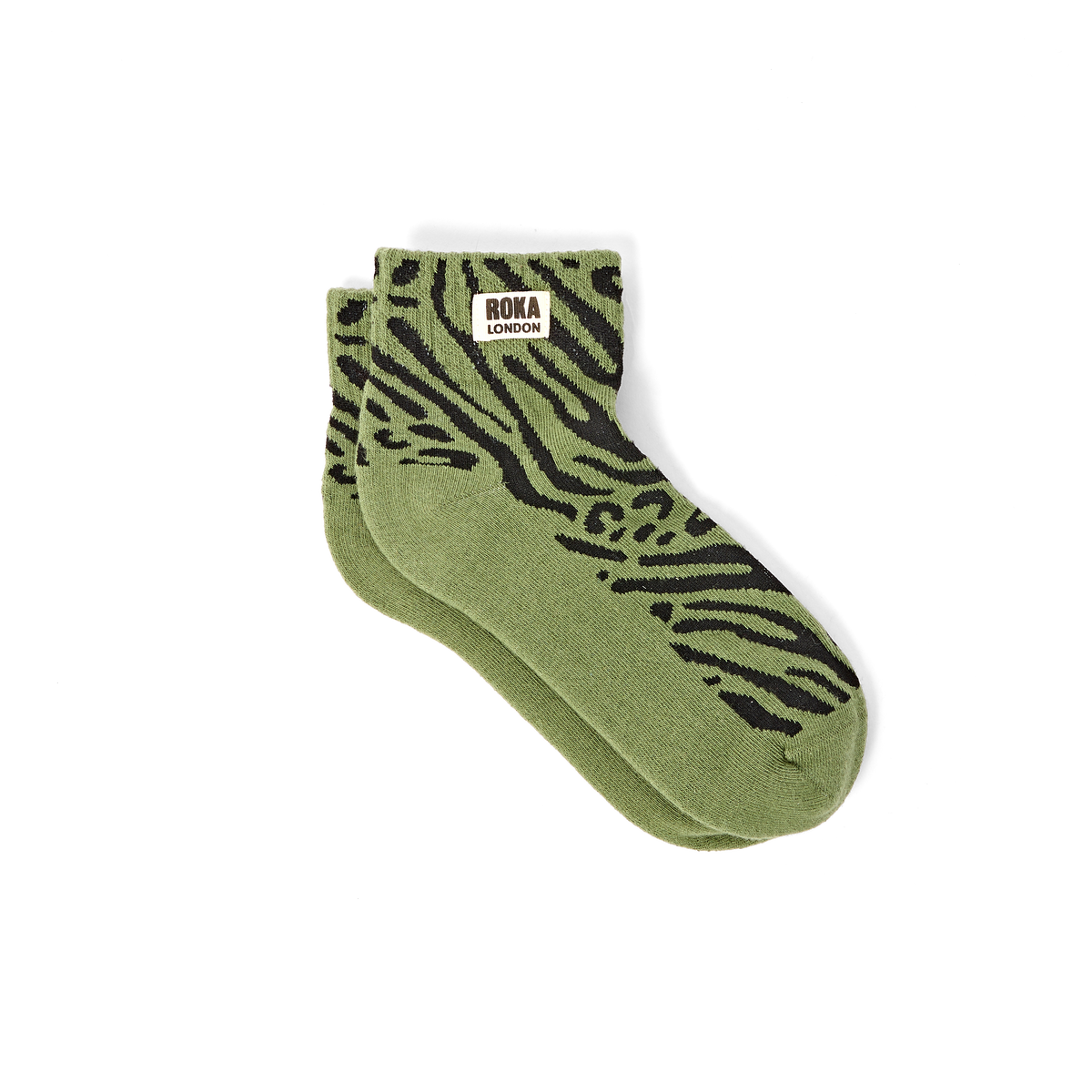 Wembley Ankle Socks for Women in Green Animal