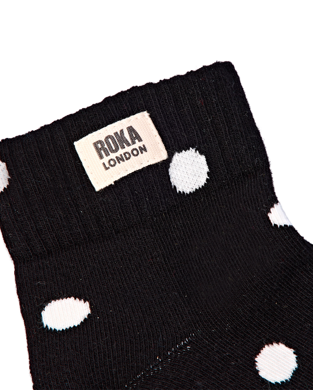 Wembley Ankle Socks for Women in Black Dot