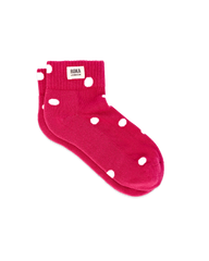 Wembley Ankle Socks for Women in Granita Red Dot