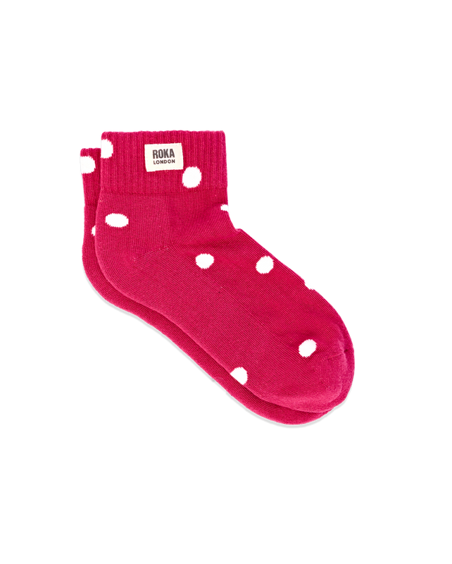 Wembley Ankle Socks for Women in Granita Red Dot
