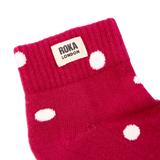 Wembley Ankle Socks for Women in Granita Red Dot