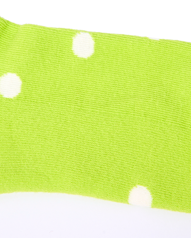 Wembley Ankle Socks for Women in Lime Dot