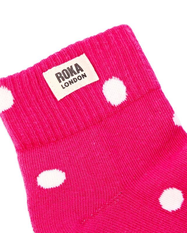 Wembley Ankle Socks for Women in Pink Dot