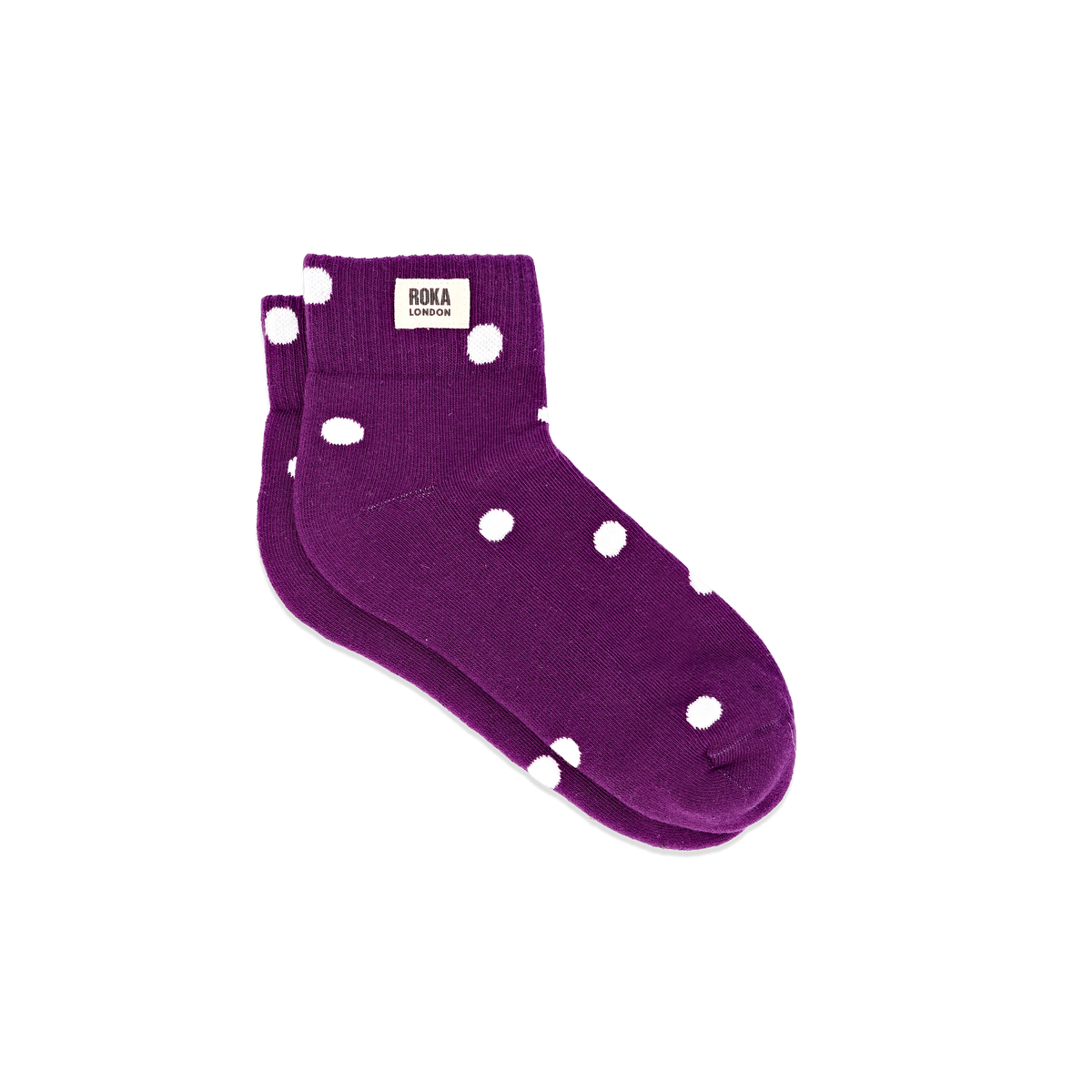 Wembley Ankle Socks for Women in Purple Dot
