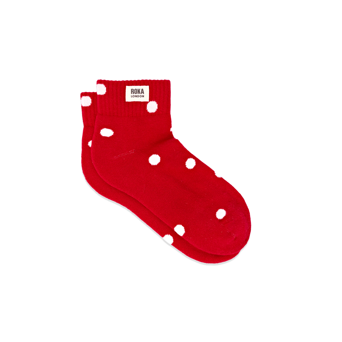 Wembley Ankle Socks for Women in Scarlet Dot