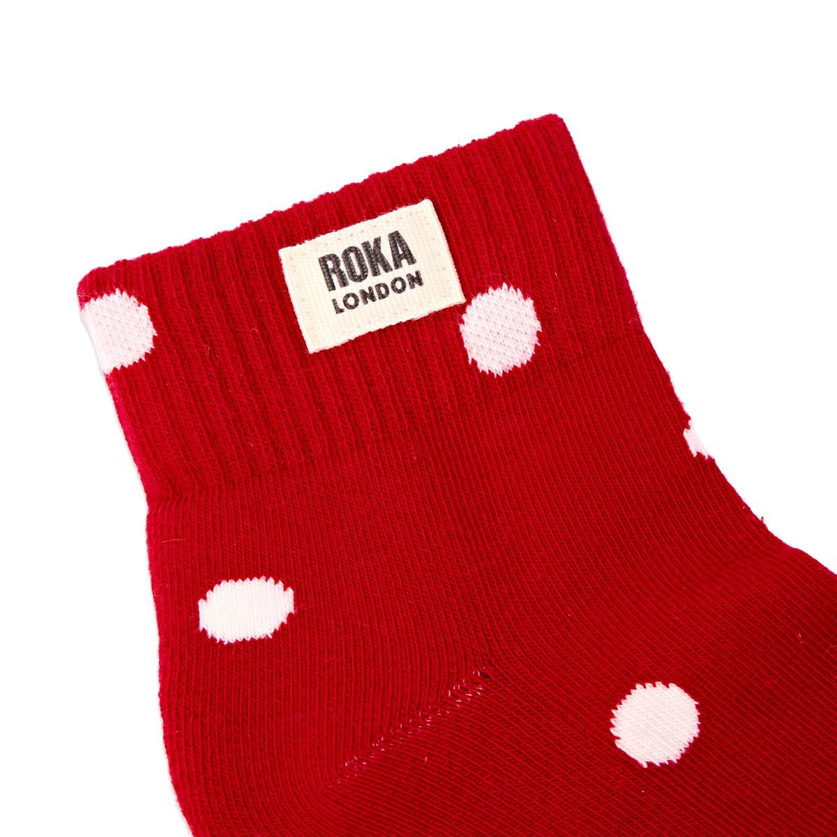Wembley Ankle Socks for Women in Scarlet Dot