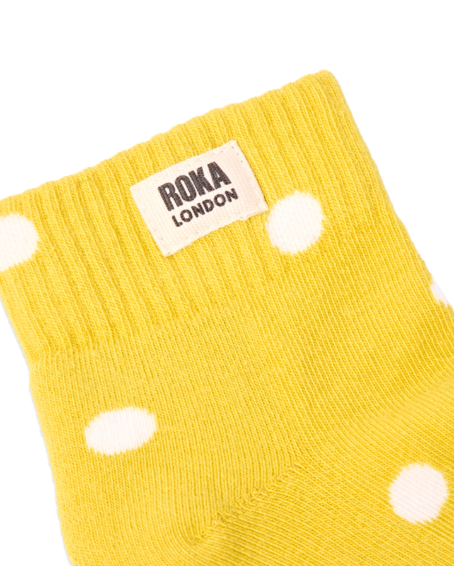 Wembley Ankle Socks for Women in Summer Yellow Dot