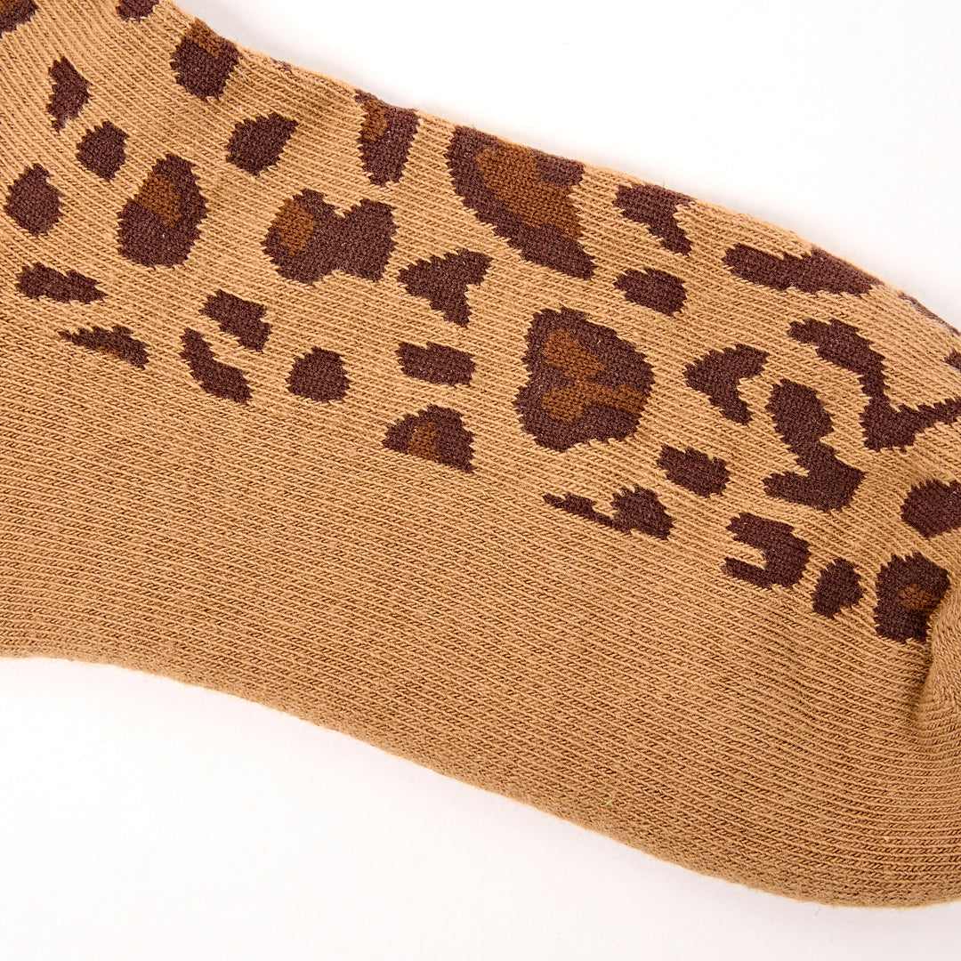 Wembley Ankle Socks for Women in Leopard Sand