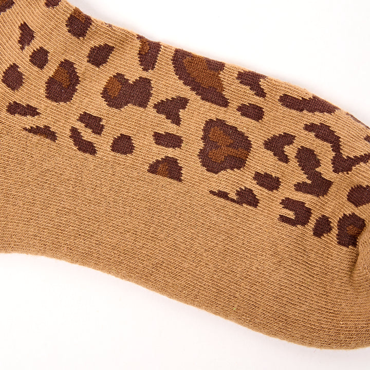 Wembley Ankle Socks for Women in Leopard Sand