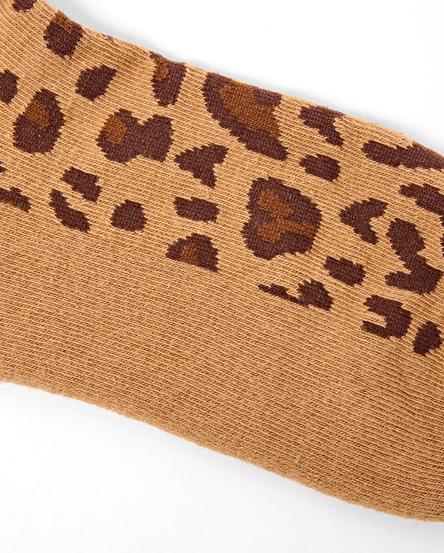 Wembley Ankle Socks for Women in Leopard Sand