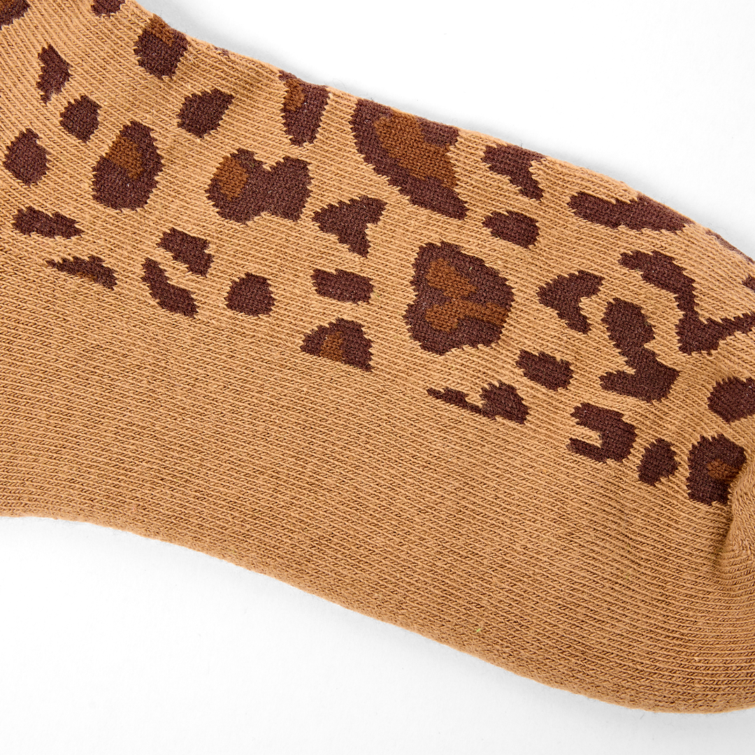 Wembley Ankle Socks for Women in Leopard Sand