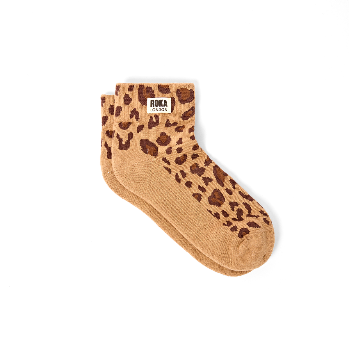 Wembley Ankle Socks for Women in Leopard Sand