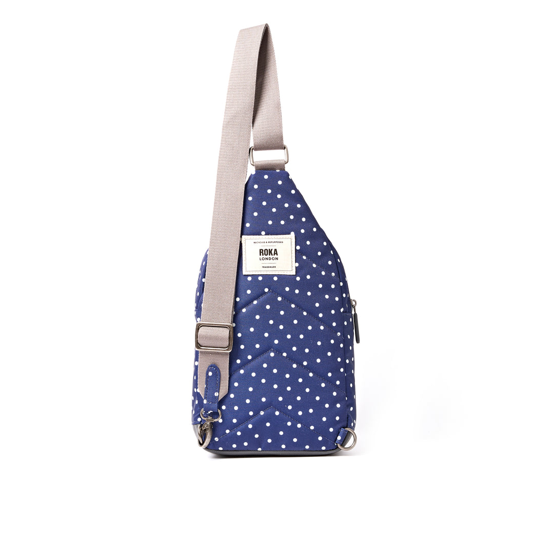Willesden Sling Bag in Navy Polka Dot