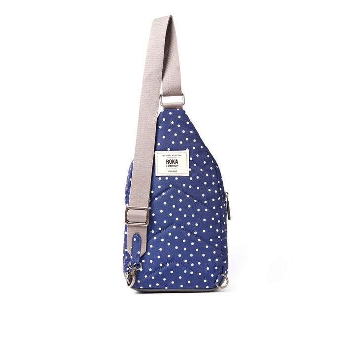 Willesden Sling Bag in Navy Polka Dot