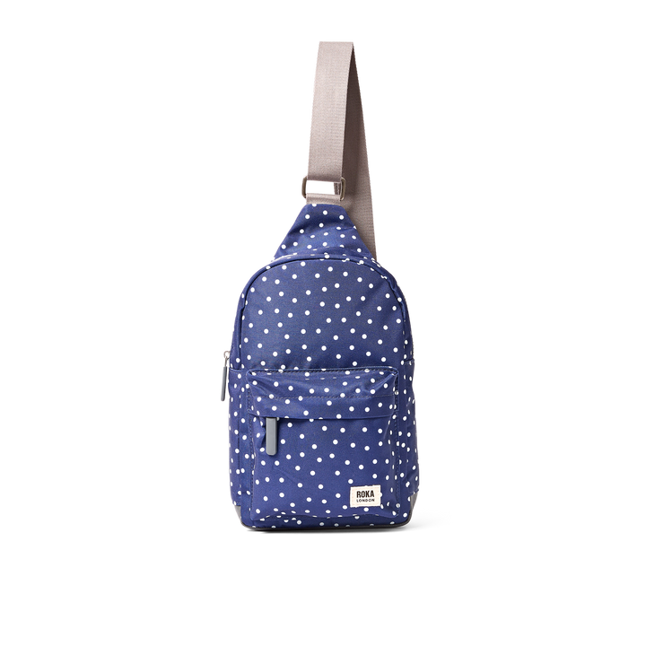 Willesden Sling Bag in Navy Polka Dot