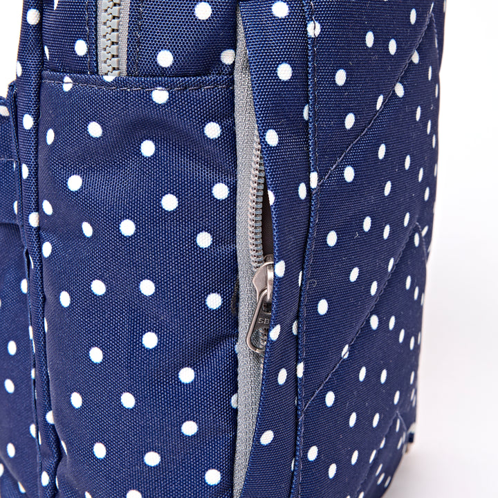 Willesden Sling Bag in Navy Polka Dot